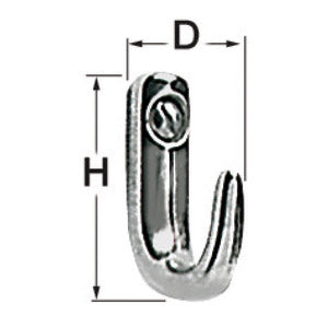 Polished SS hook 29x32 mm
