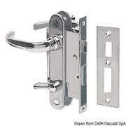 Chromed brass lock w/2 plates and handles right