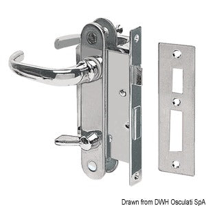 Chromed brass lock w/2 plates and handles right