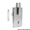Recess-fit lock for sliding door with traditional key