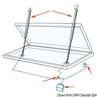Stay for hatches single 12 V 450 mm