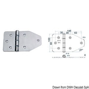 Large hinge 180x100 mm