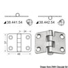 Hinge standard pin 48x37 mm