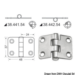 Hinge standard pin 48x37 mm