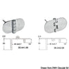 Hinge standard pin mirror polished S 68.5x38,5 mm