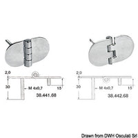 Hinge standard pin mirror polished S 68.5x38,5 mm