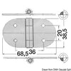 SS hinge w/studs reversed pin 68.5x38.5 mm