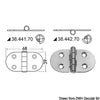Hinge reversed pin 68x39 mm