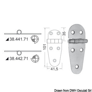 Hinge standard pin 101x41,5 mm