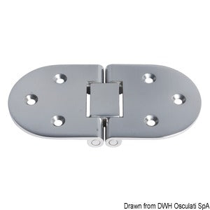 Hinge 180° rotation w/bores 140x70 mm