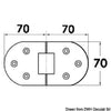 Hinge 180° rotation w/bores 140x70 mm