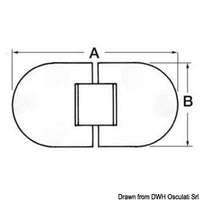 Foldable hinge 50x38 mm
