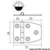 SS hinge 51.5x27 mm