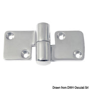 Hinge mirror polished AISI316 100x50 mm left