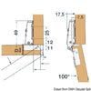 Spring hinge 15-19 mm 94x54 mm