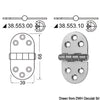 Hinge w/central pin 68x39 mm