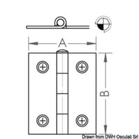 Polished SS hinge 30x30 mm