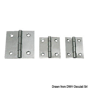 Polished SS hinge 30x30 mm