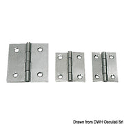Polished SS hinge 40x40 mm