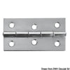 Mirror polished SS rectangular hinge 75x40 mm