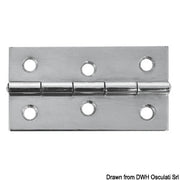Mirror polished SS rectangular hinge 75x40 mm