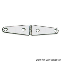 Mirror polished SS hinge 145x32 mm