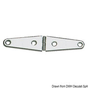 Mirror polished SS hinge 145x32 mm