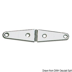 Mirror polished SS hinge 145x32 mm
