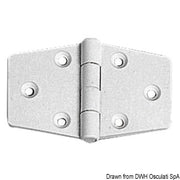 Reinforced nylon hinge, white 65x40 mm
