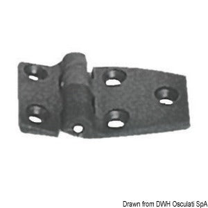 Reinforced nylon hinge, black 54x38 mm