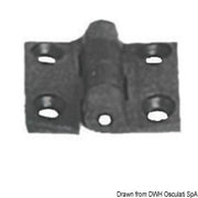 Reinforced nylon hinge, black 38x38 mm