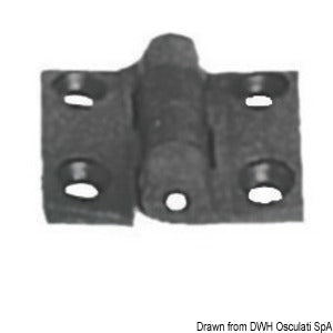 Reinforced nylon hinge, black 38x38 mm