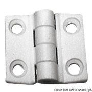 Reinforced nylon hinge, white 38x38 mm