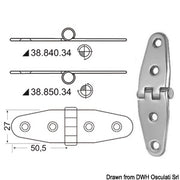 Hinge reversed pin 101x27 mm