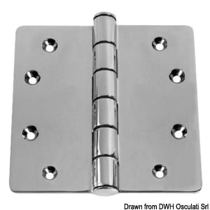 Large precision-cast hinge AISI316 51x51x102 mm