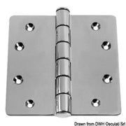 Large precision-cast hinge AISI316 38x38x102 mm