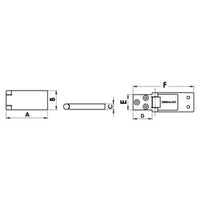 Built-in hinge mirror-polished AISI316 100x50 mm