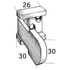 Hinge mirror-polished AISI316 54x30 mm