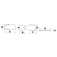 Hinge mirror-polished AISI316 70x36 mm
