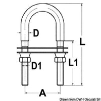 U-bolt w/safety nut M10