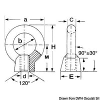 Threaded eyebolt AISI316 41 mm