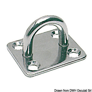 SS rectangular plate w/ring 5 mm