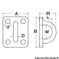 SS rectangular plate w/ring 5 mm