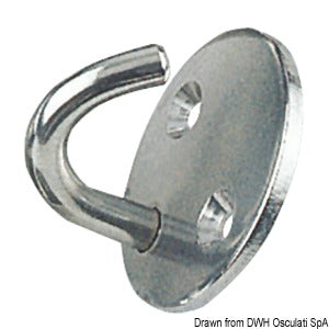 Round plate hook polished SS 8 mm