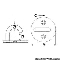 Round plate hook polished SS 6 mm
