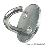 Round plate hook polished SS 6 mm
