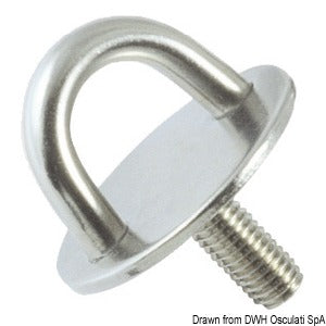 Plate w/stud polished SS 6 mm