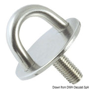Plate w/stud polished SS 8 mm