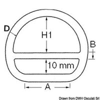 D-ring w/bar 8x50 mm