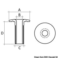 ROPEYE ROTDP14 Ø 14 mm anodised aluminium